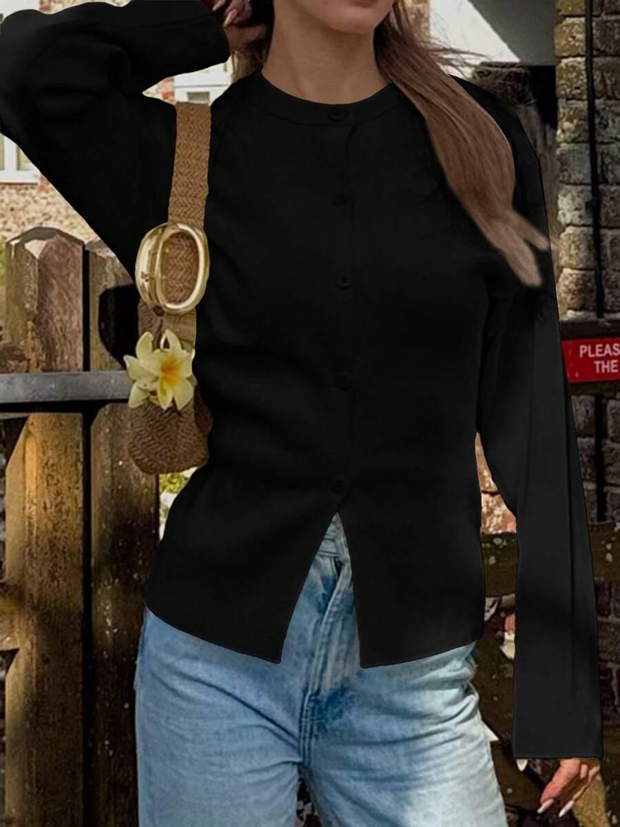CZARNY SWETER KARDIGAN