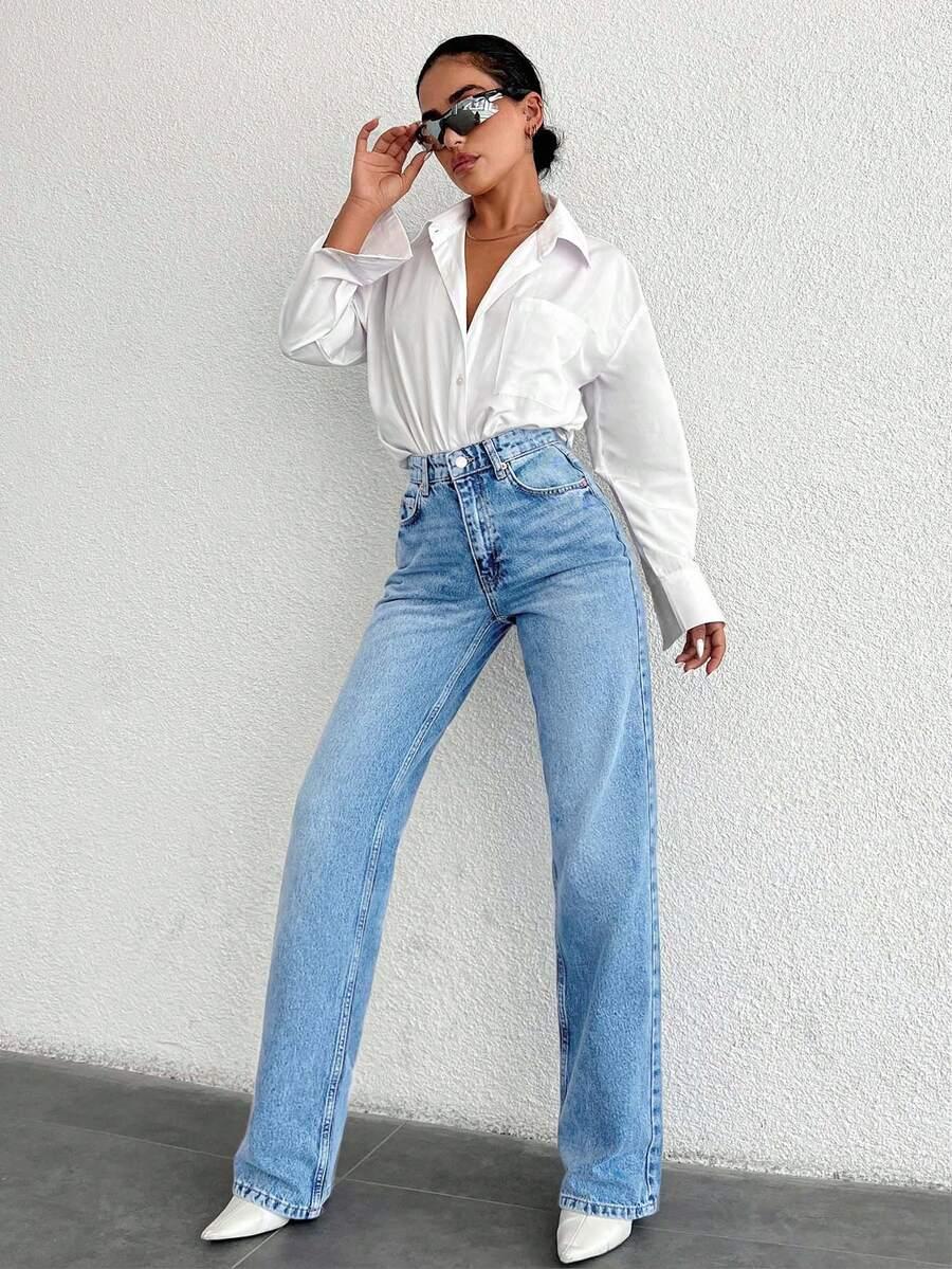 NIEBIESKIE SPODNIE JEANS