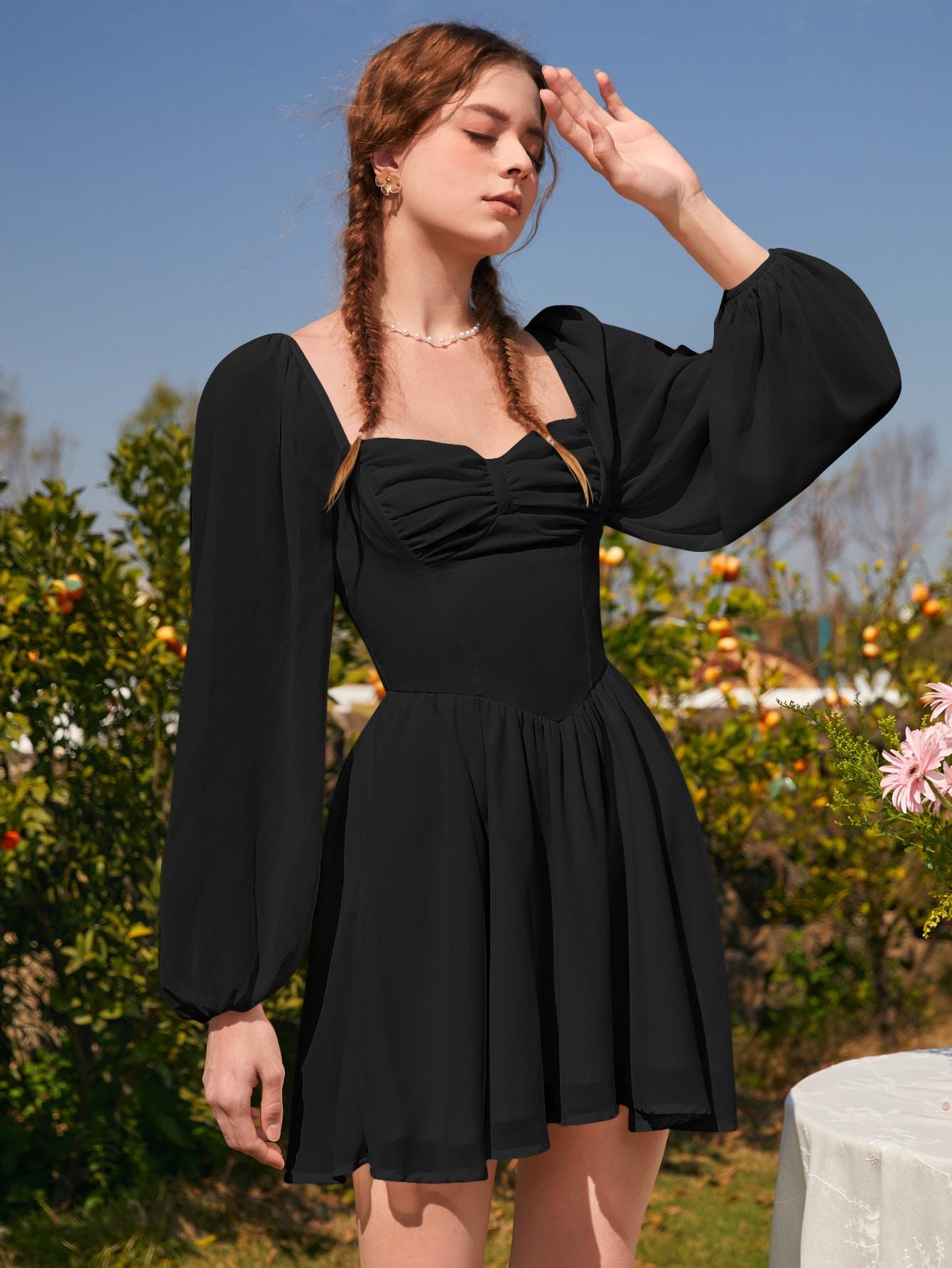 CZARNA MINI SUKIENKA 