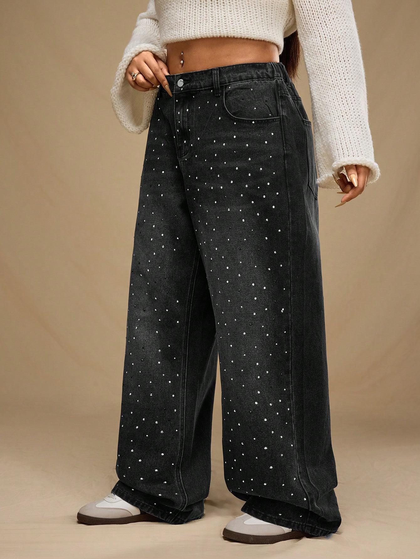 SPODNIE JEANS ZDOBIENIE