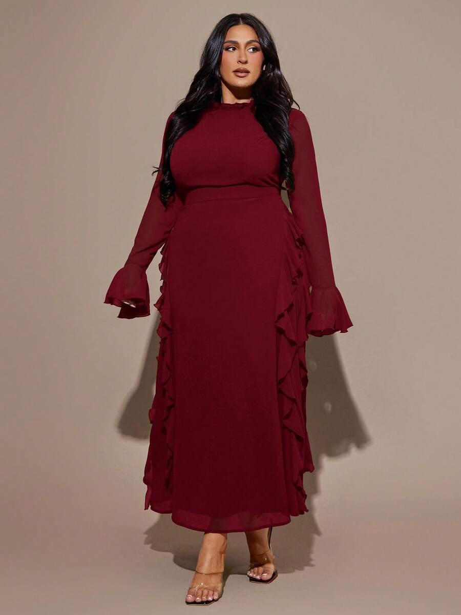 CZERWONA MAXI SUKIENKA