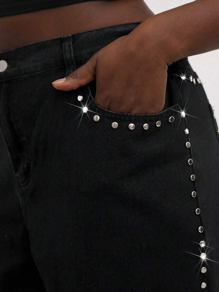 CZARNE SPODNIE JEANS