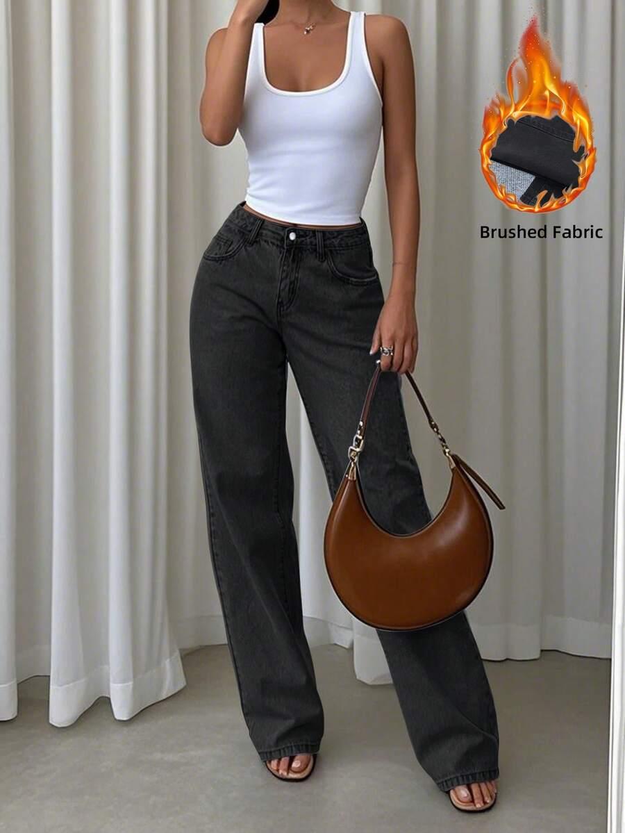 CZARNE SPODNIE JEANS