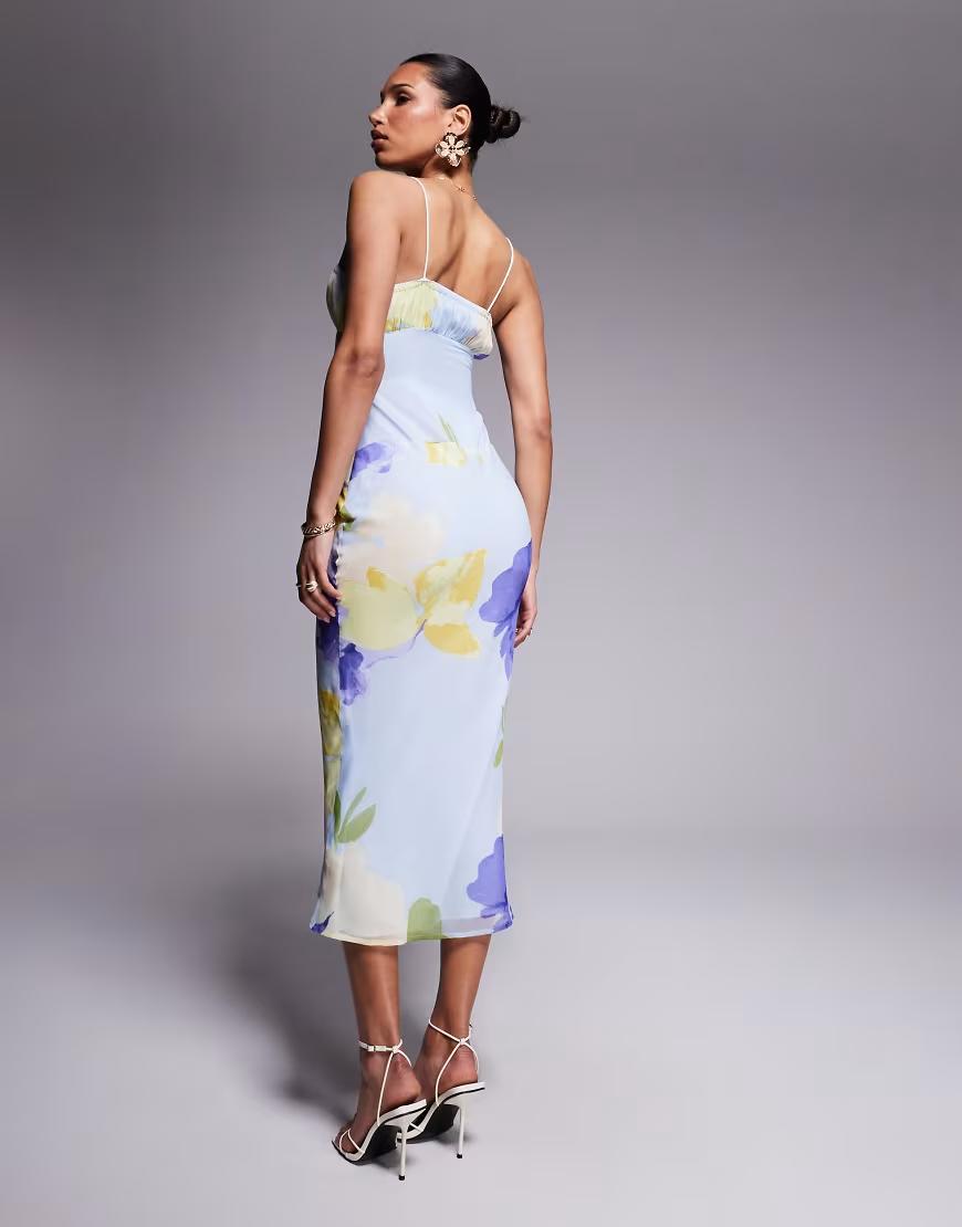 SZYFONOWA SUKIENKA FLORAL PRINT 