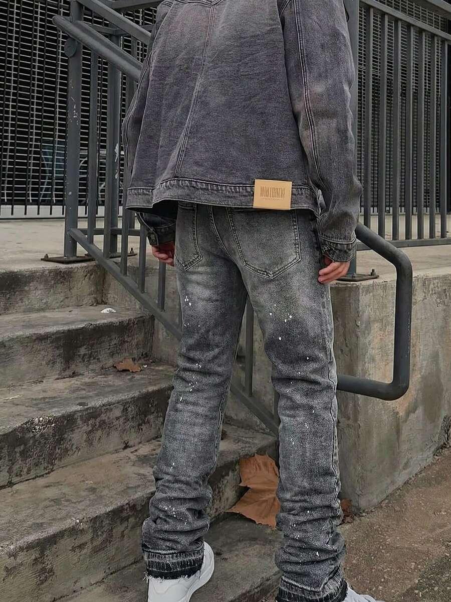 SZARE SPODNIE JEANS 