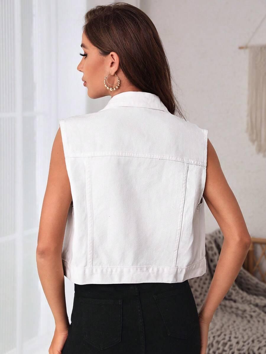 biała kamizelka jeans