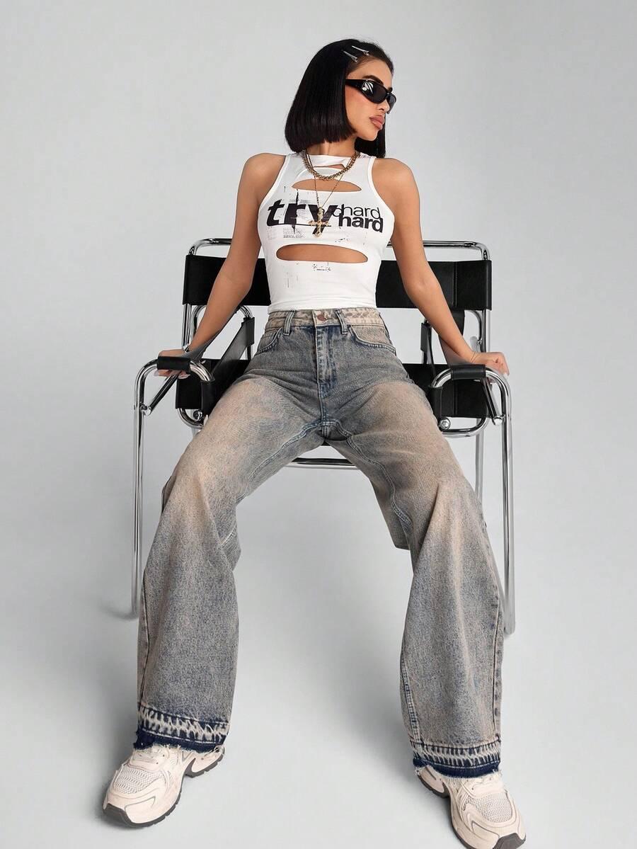 SPODNIE JEANS WYSOKI STAN