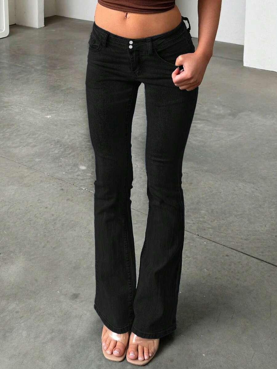 CZARNE SPODNIE JEANS
