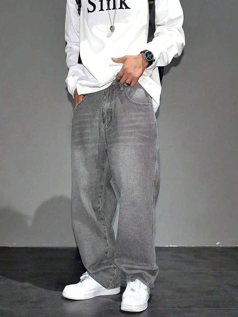 SZARE SPODNIE JEANS