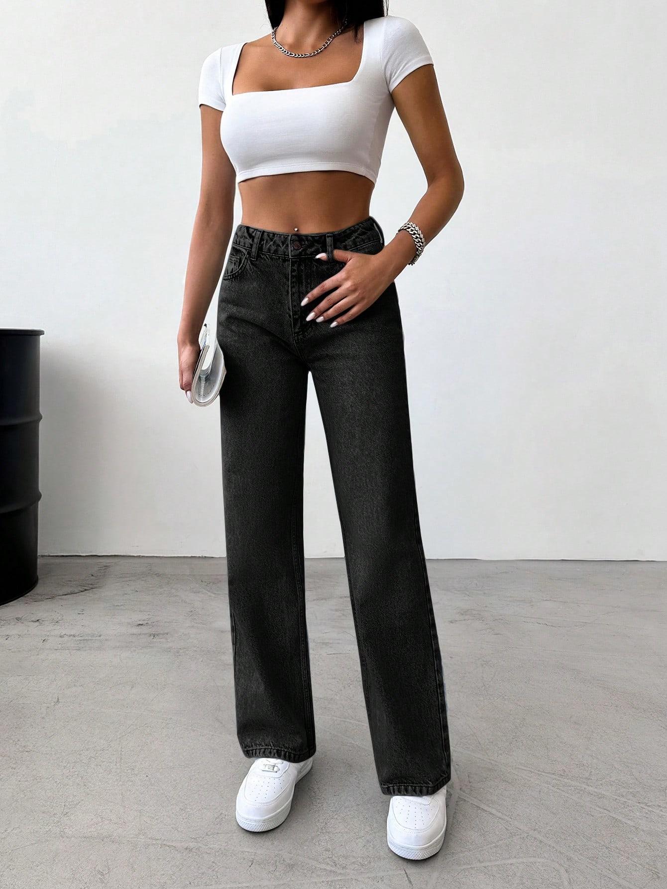 PROSTE SPODNIE JEANS WYSOKI STAN