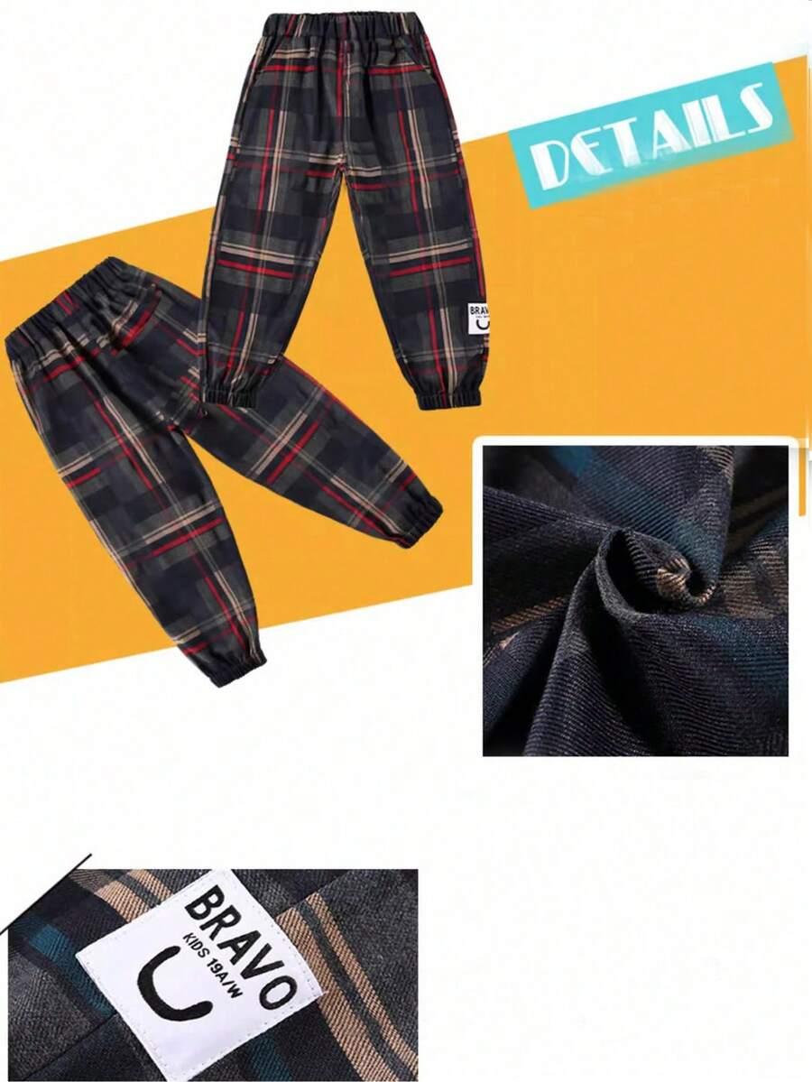 SPODNIE joggery wzór kratka