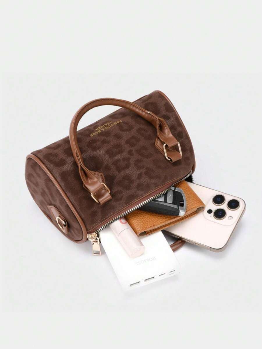 BRĄZOWA TOREBKA ANIMAL PRINT
