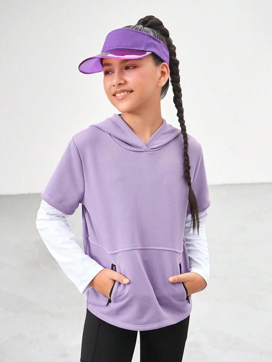 FIOLETOWA BLUZA Z KAPTUREM 
