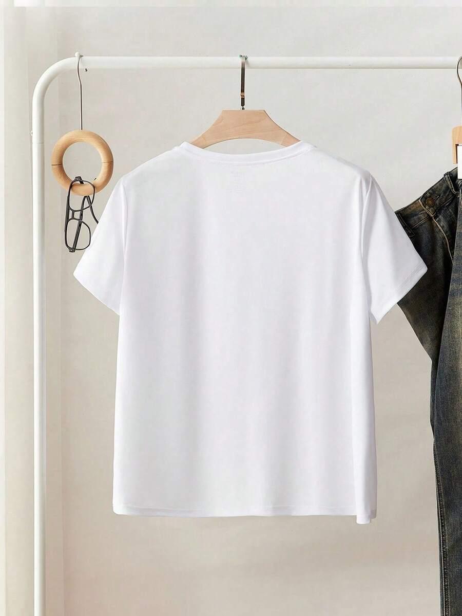 biały t-shirt nadruk