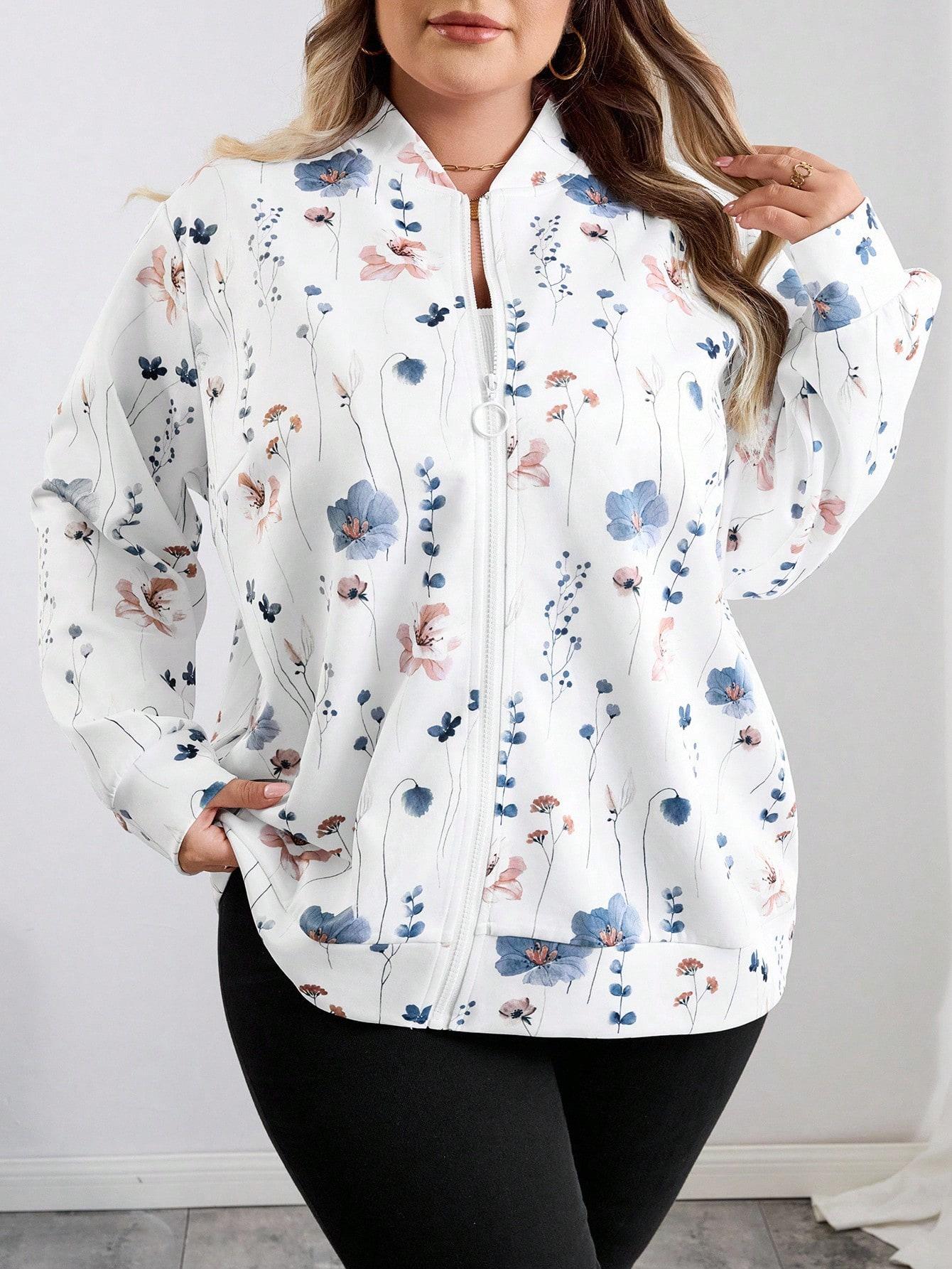 BLUZA ROZPINANA W KWIATOWY WZÓR