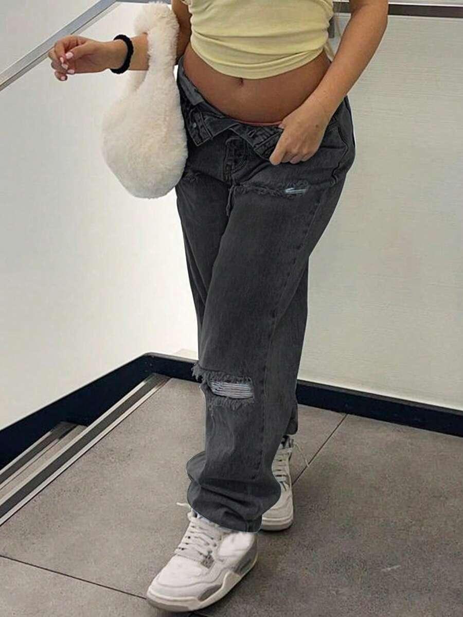 szare spodnie jeans