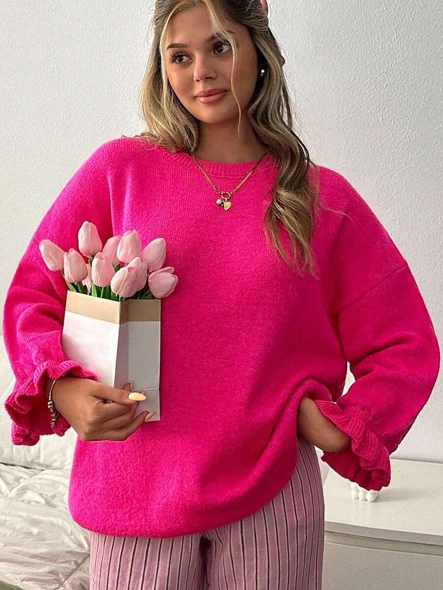 RÓŻOWY SWETER OVERSIZE