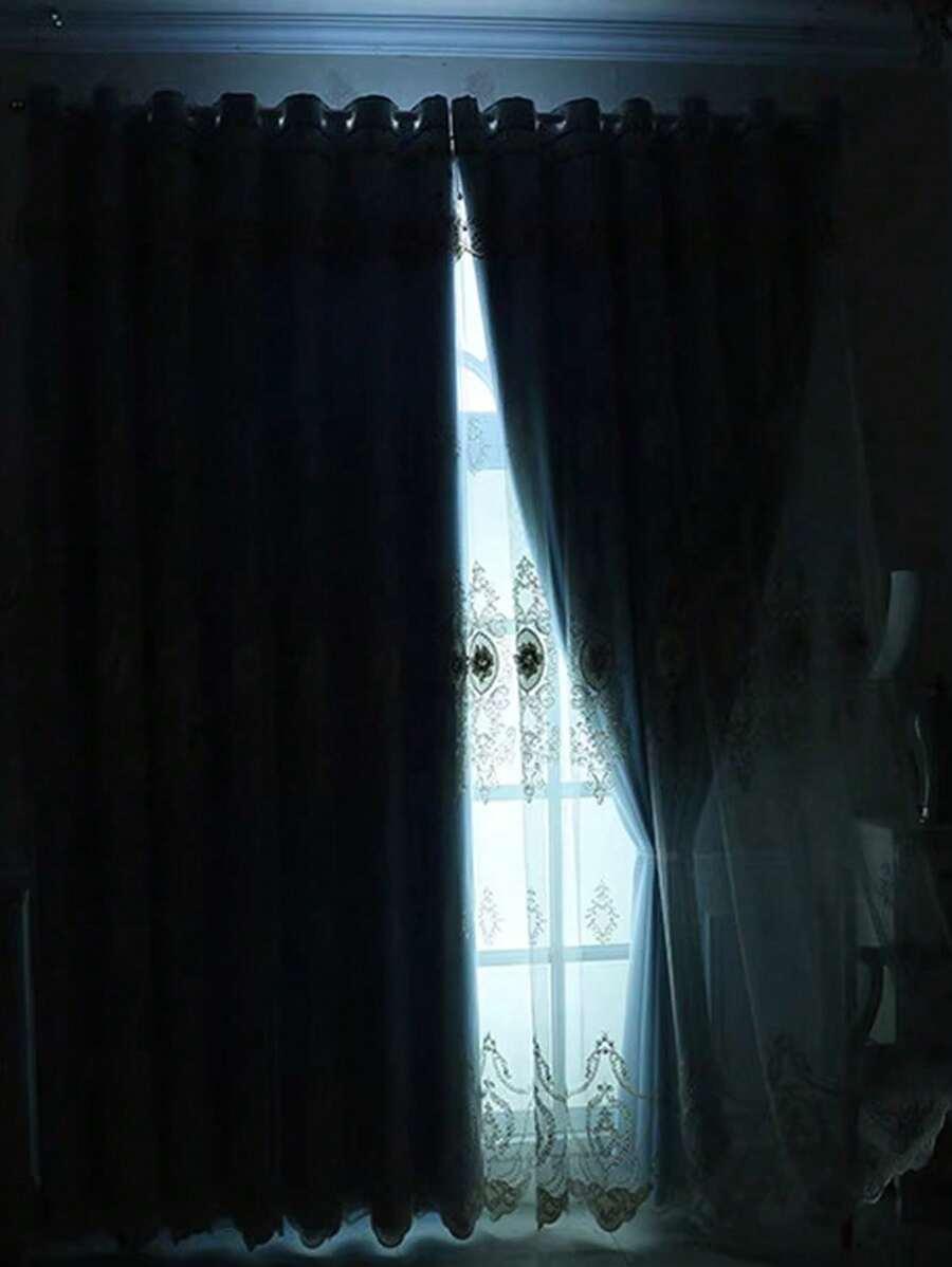SZARA ZASŁONA KORONKA