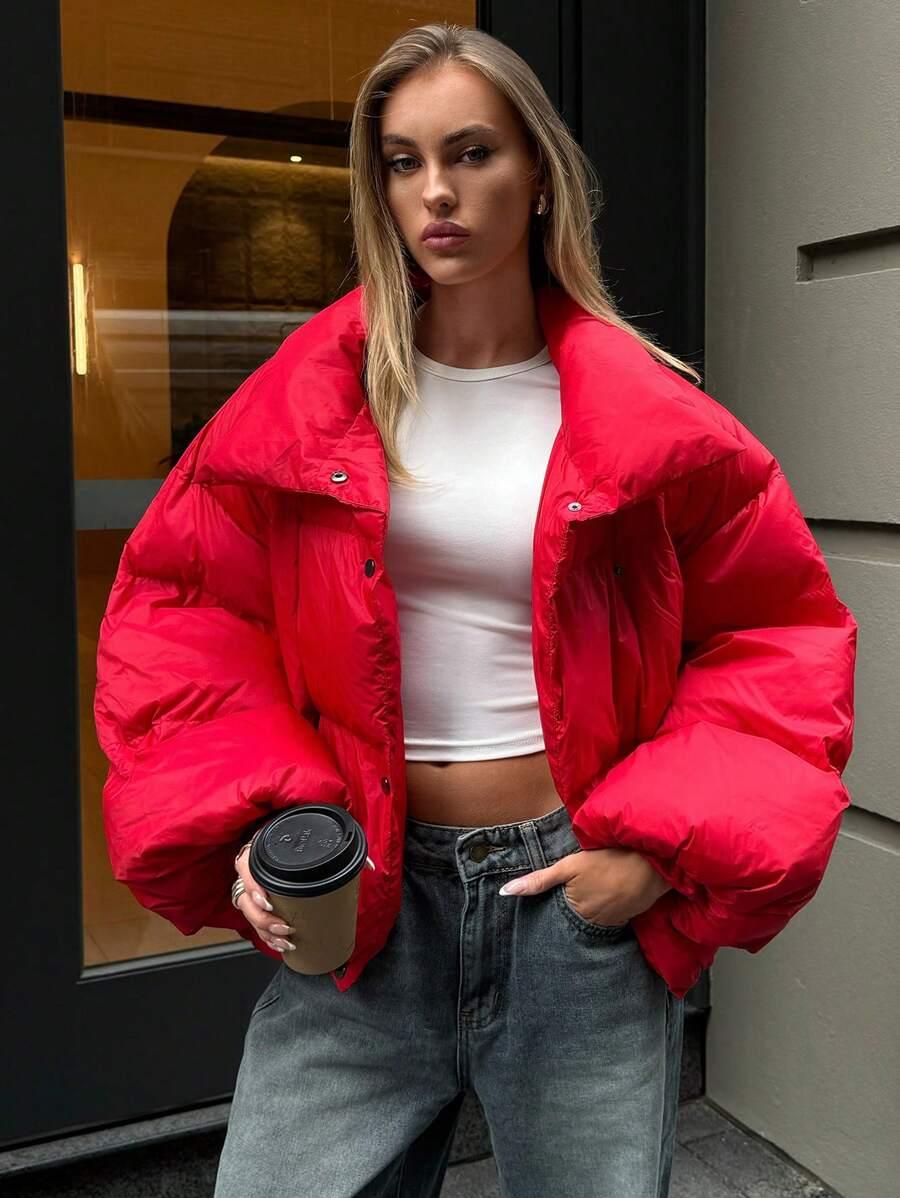 CZERWONA PIKOWANA KURTKA
