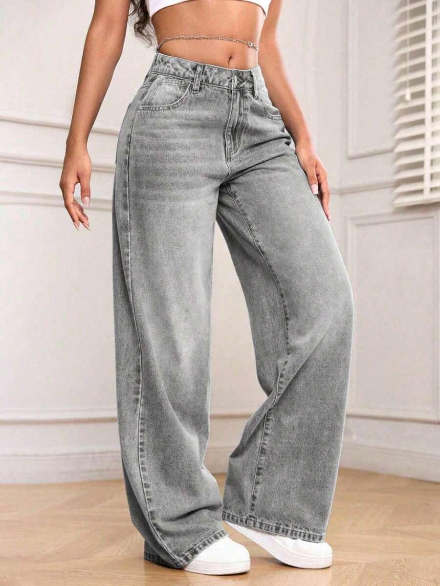 szare spodnie JEANS