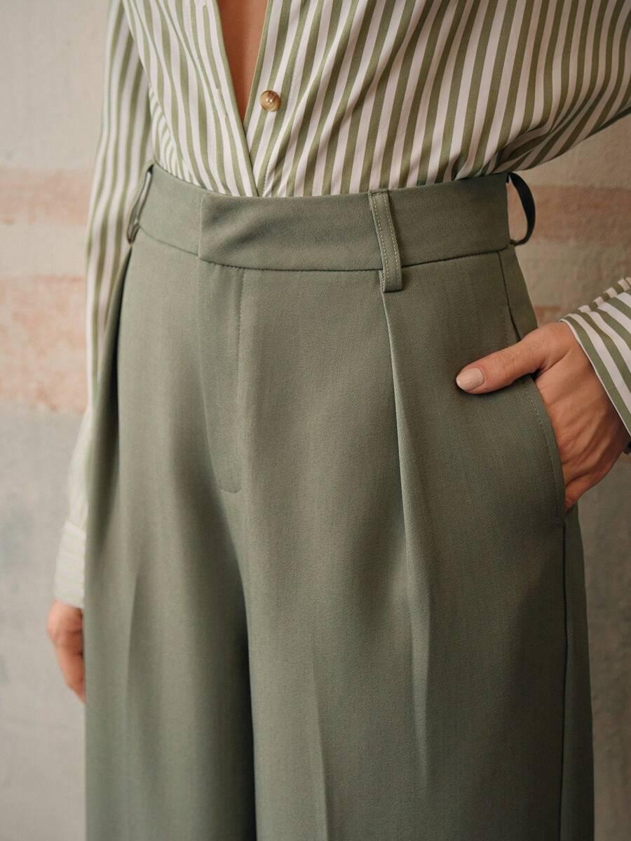 zielone spodnie casual
