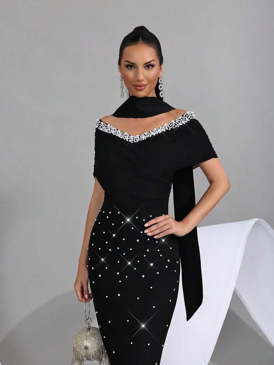 CZARNA MAXI SUKIENKA