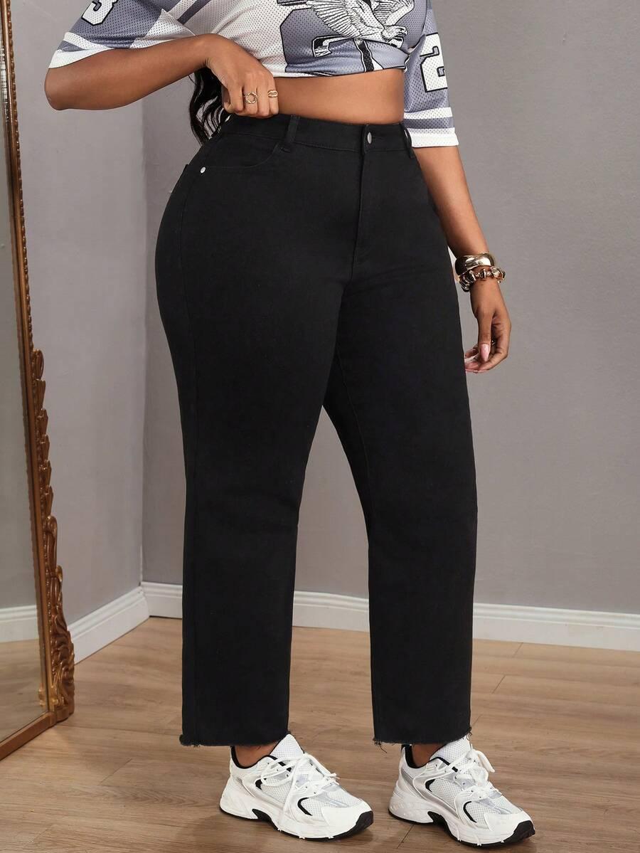 CZARNE SPODNIE JEANS