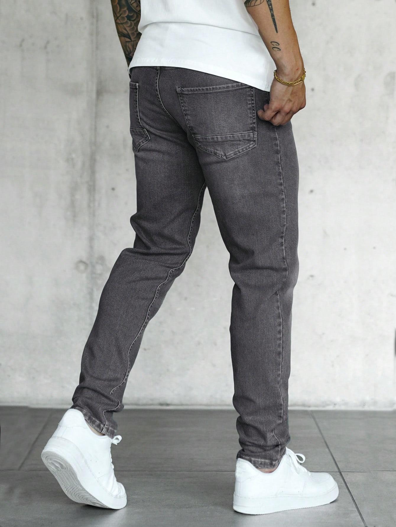 SZARE SPODNIE JEANS