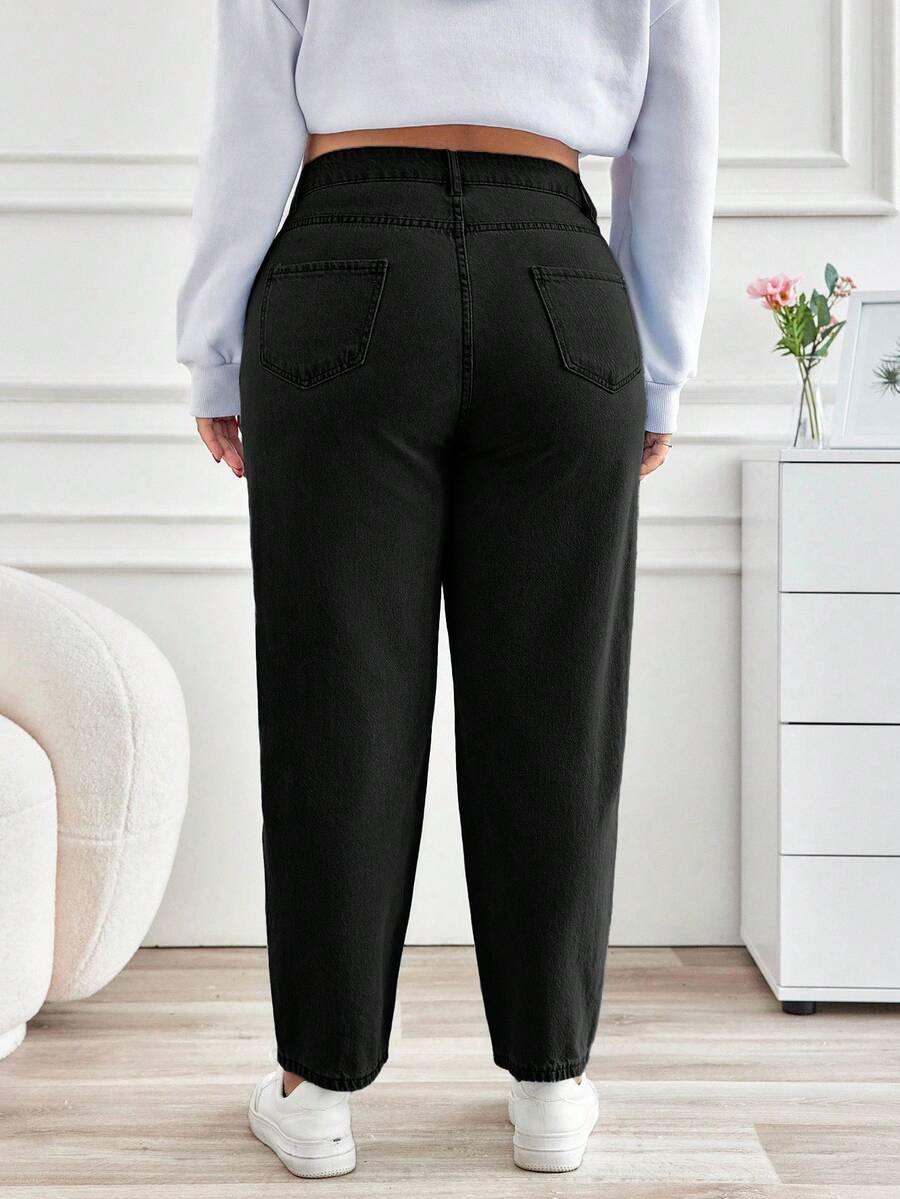 czarne spodnie jeans wysoki stan 