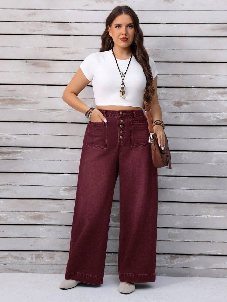 czerwone jeansy casual