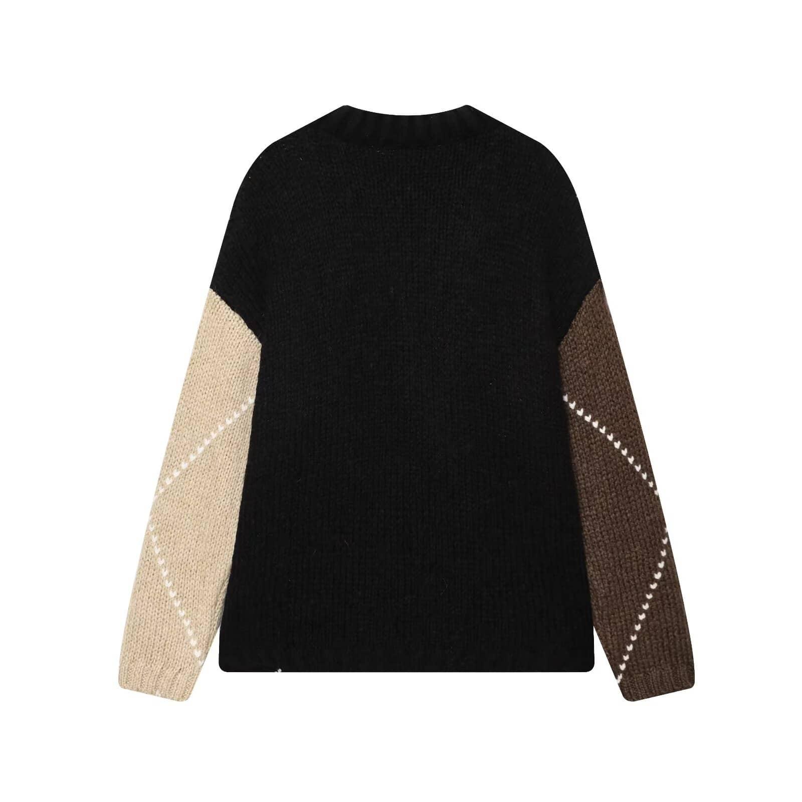 sweter okrągły dekolt wzór