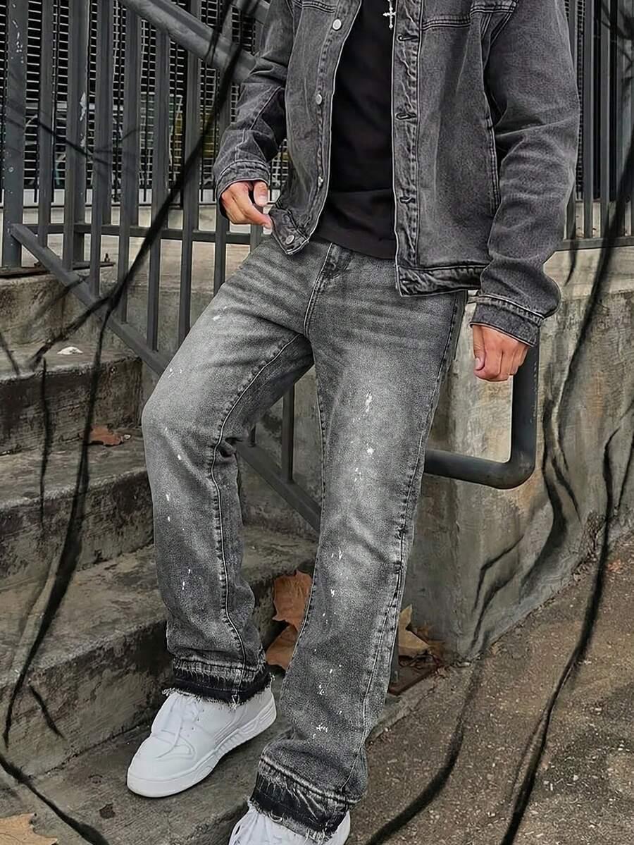 SZARE SPODNIE JEANS 