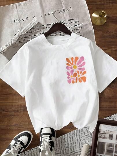 biały t-shirt nadruk