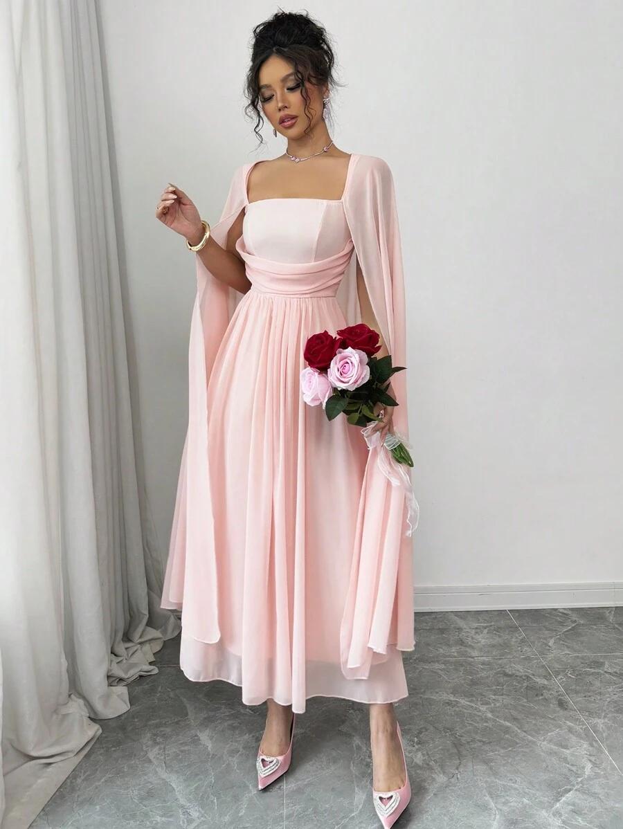 ELEGANCKA SUKIENKA MIDI ROZKLOSZOWANA 