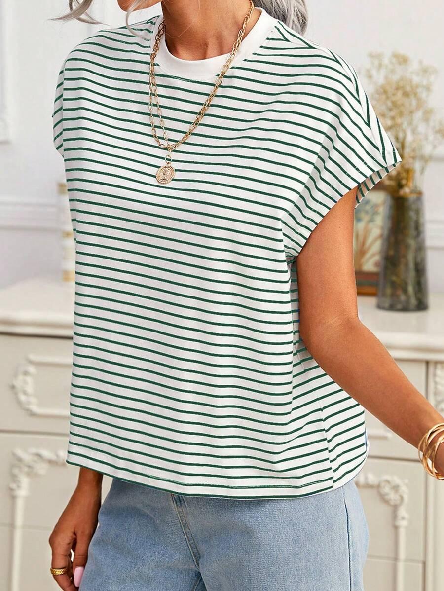 t-shirt z krótkim rękawem paski