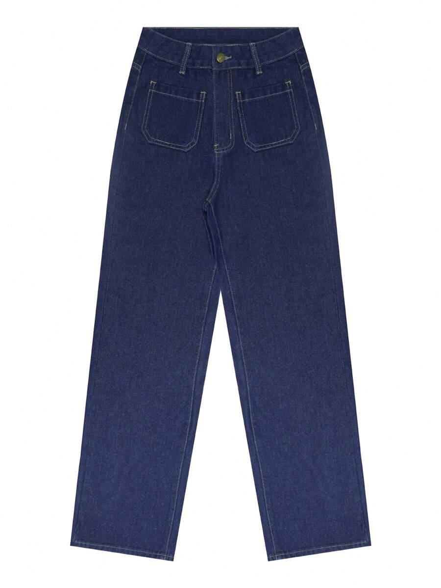 GRANATOWE SPODNIE JEANS