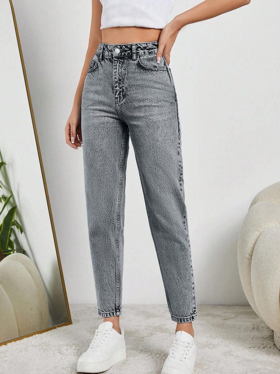 szare spodnie jeans 