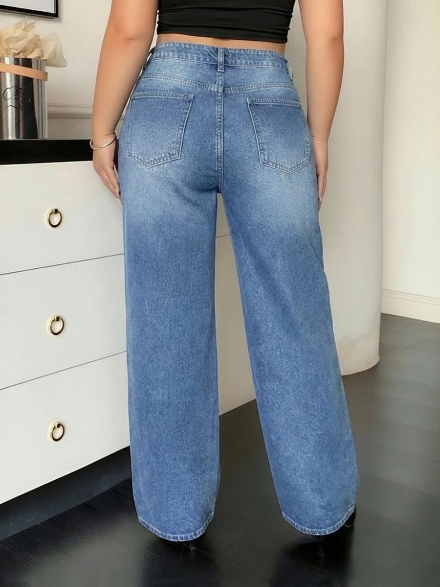 proste spodnie jeans wysoki stan