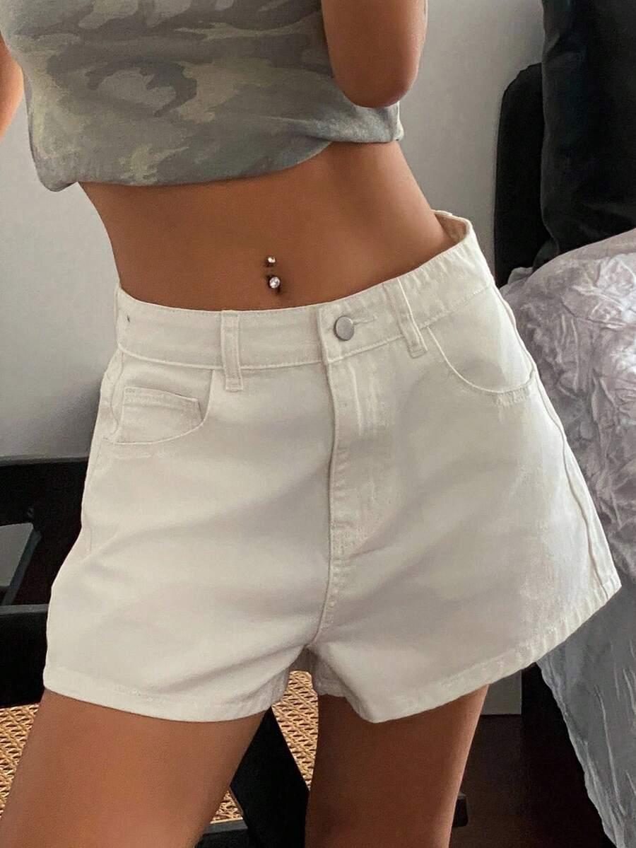 BIAŁE SPODENKI JEANS