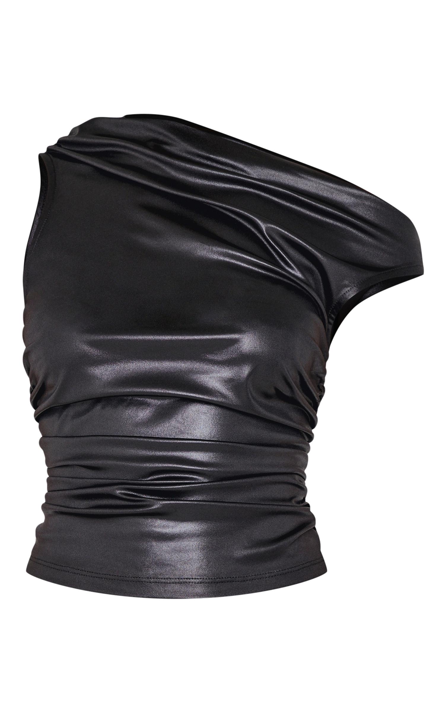 CZARNY METALICZNY top asymetria