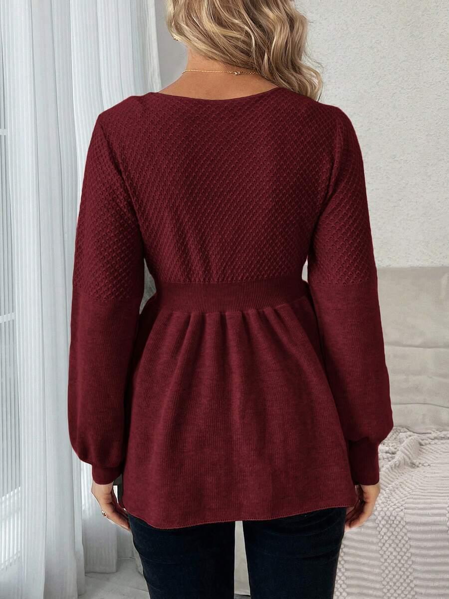 bordowy ciążowy sweter
