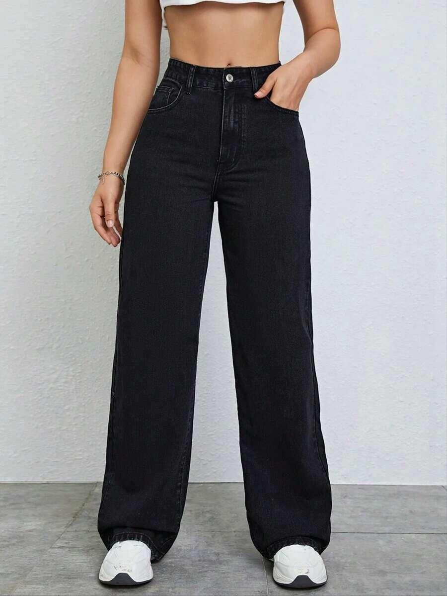 CZARNE SPODNIE JEANS