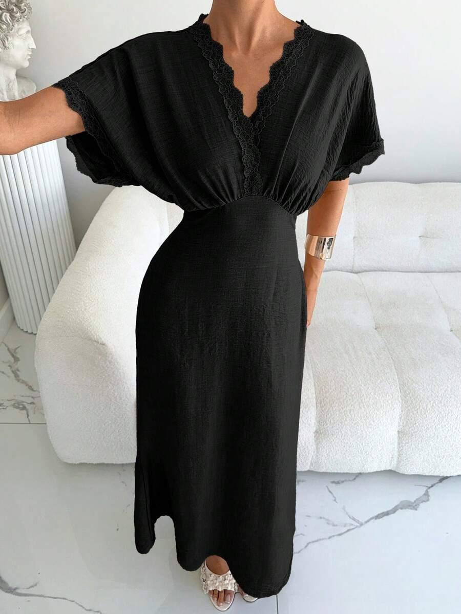 czarna sukienka maxi