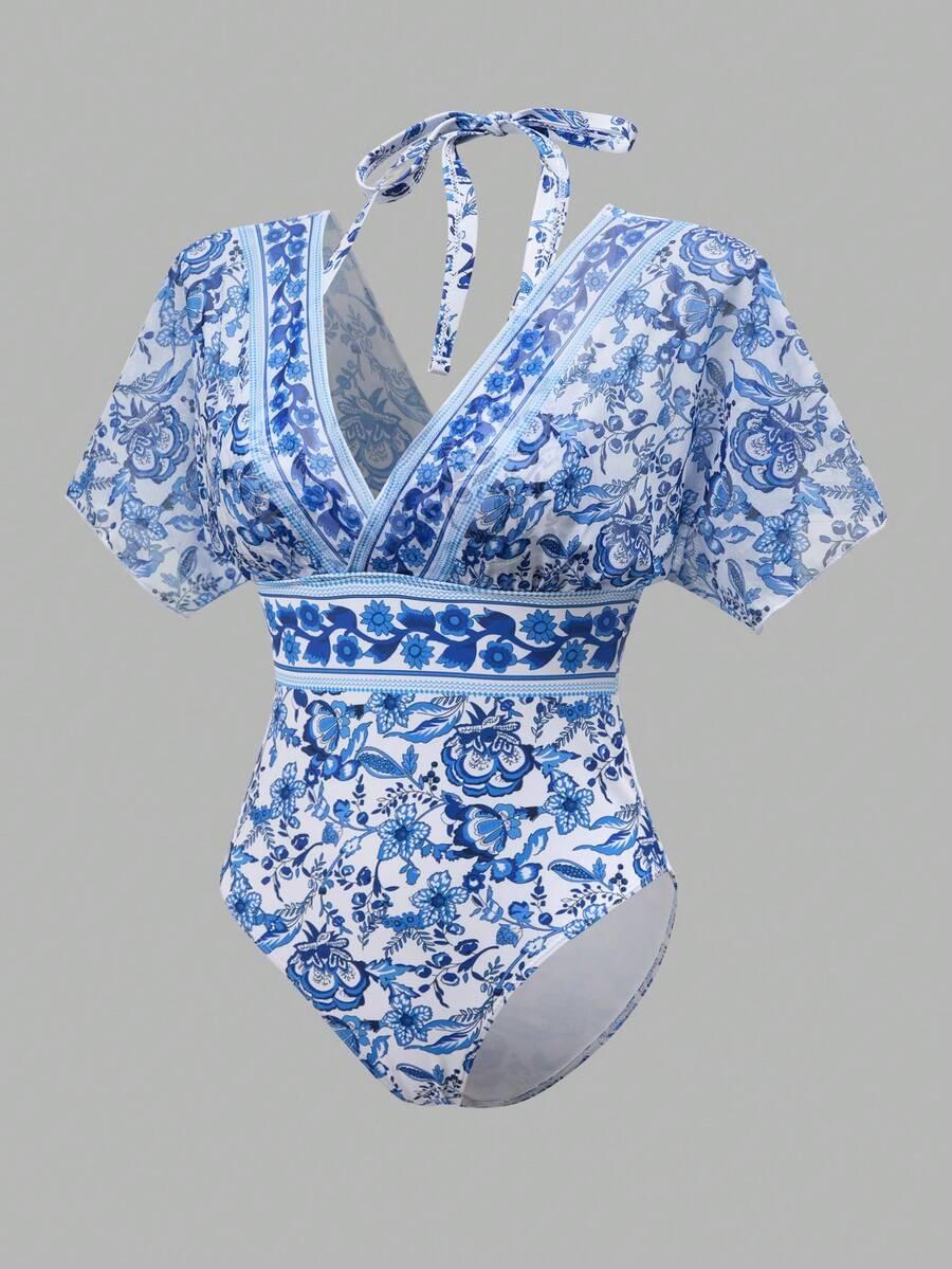 JEDNOCZĘŚCIOWY STRÓJ KĄPIELOWY Sarong print komplet