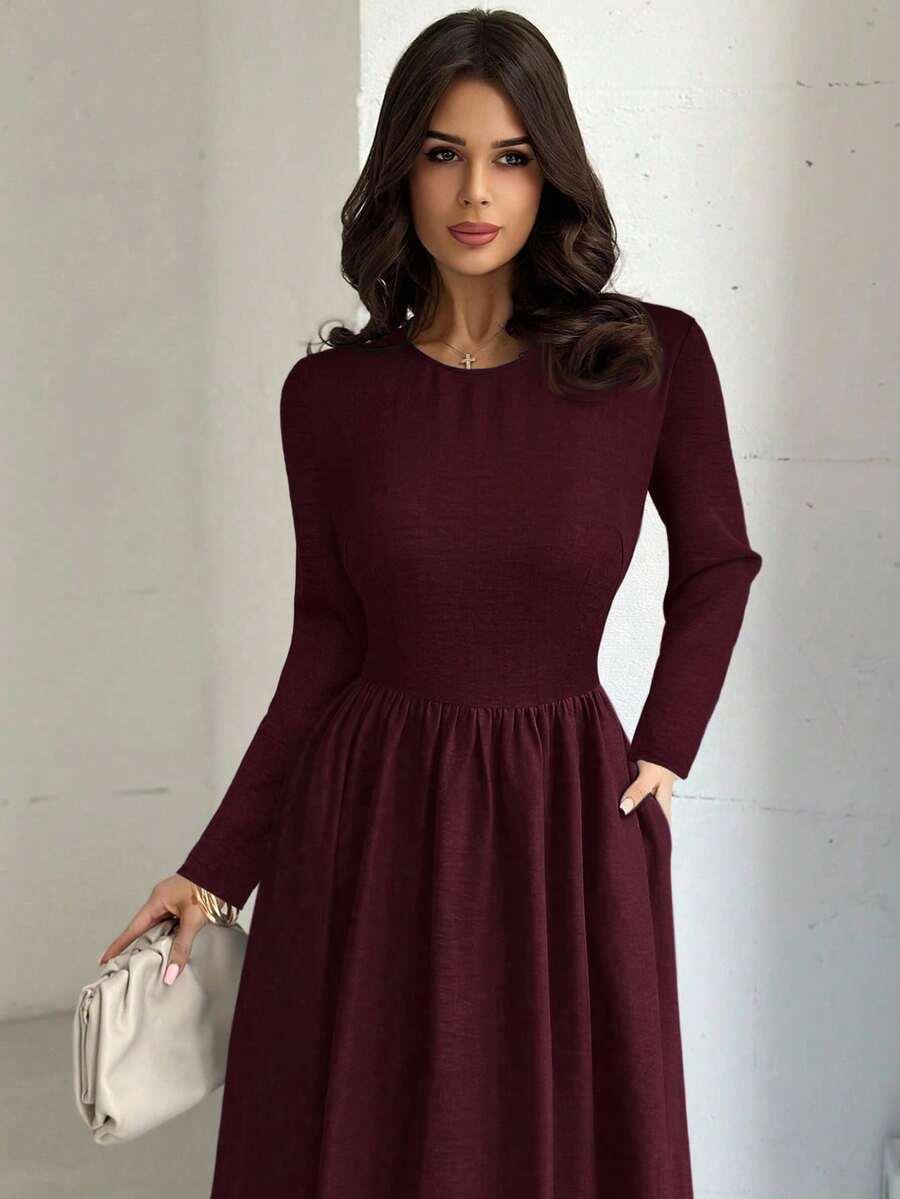 BURGUNDOWA MAXI SUKIENKA 