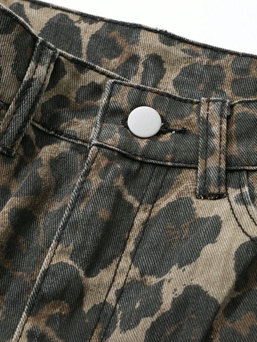 SPODNIE JEANS ANIMAL PRINT