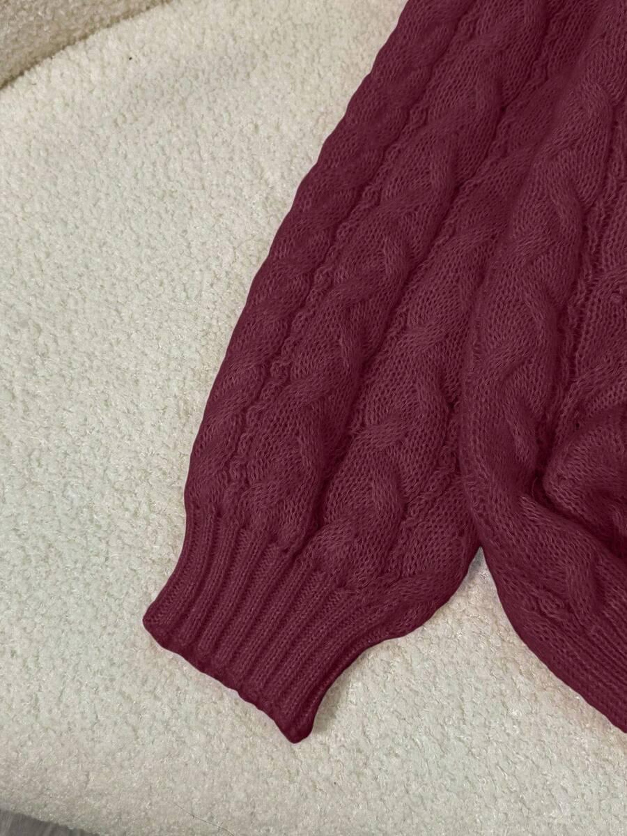 bordowy sweter v neck 