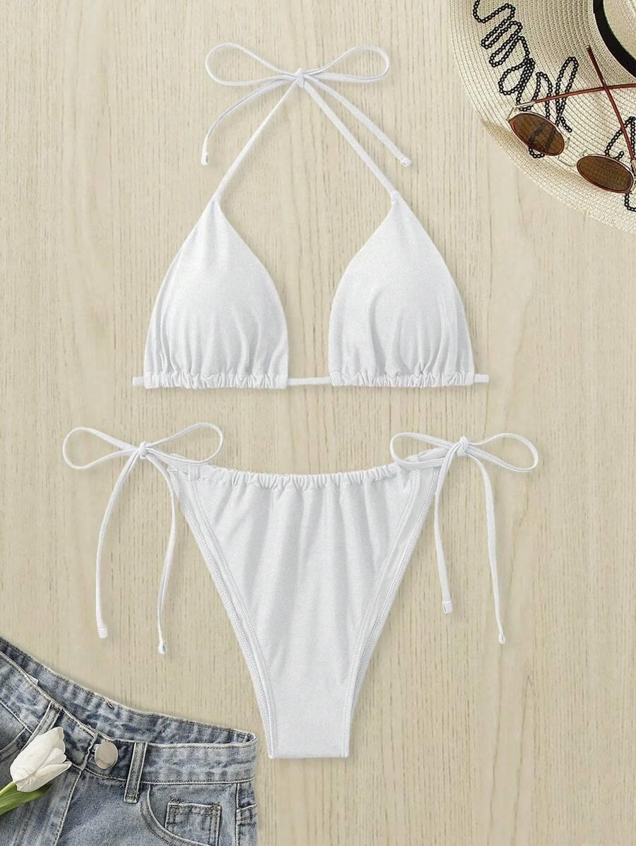 BIAŁE DWUCZĘŚCIOWE BIKINI DAMSKIE