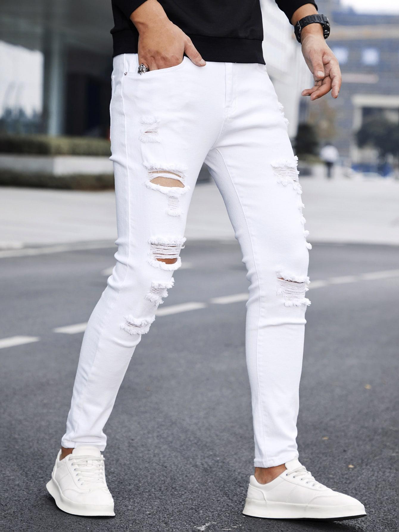 BIAŁE SPODNIE JEANS