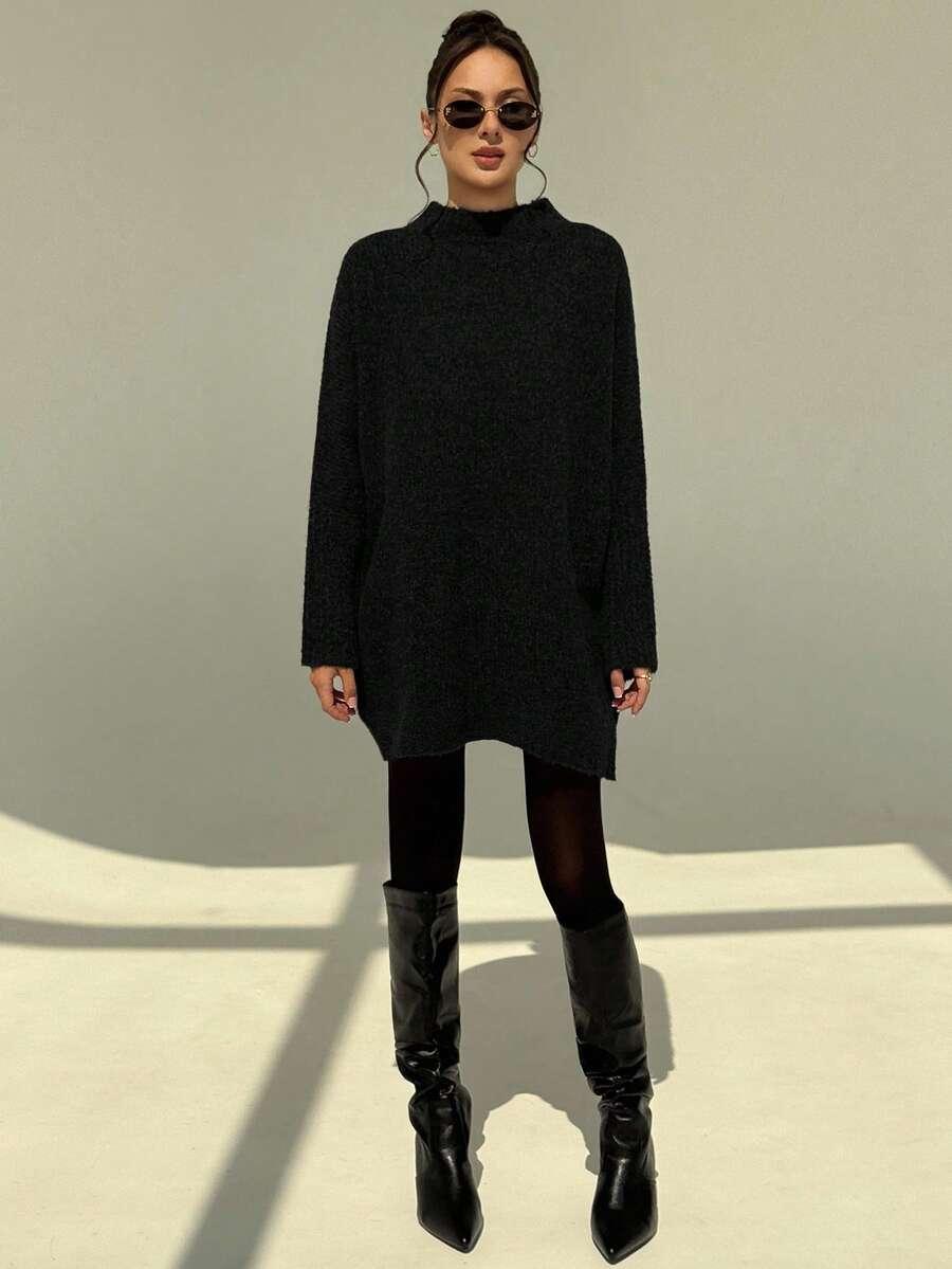 dzianinowa mini sukienka